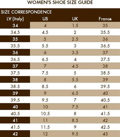 louis vuitton heels size chart